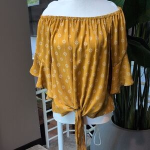 Wishlist Mustard Off-Shoulder Blouse